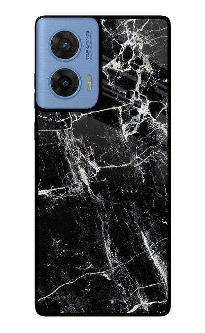 Black Marble Texture Moto G96 5G Back Cover