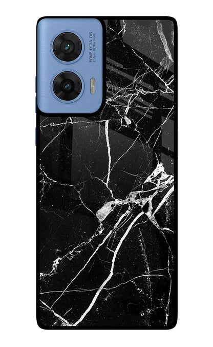 Black Marble Pattern Moto G96 5G Back Cover