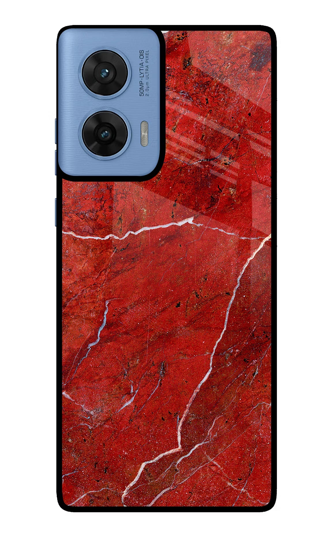 Red Marble Design Moto G96 5G Glass Case