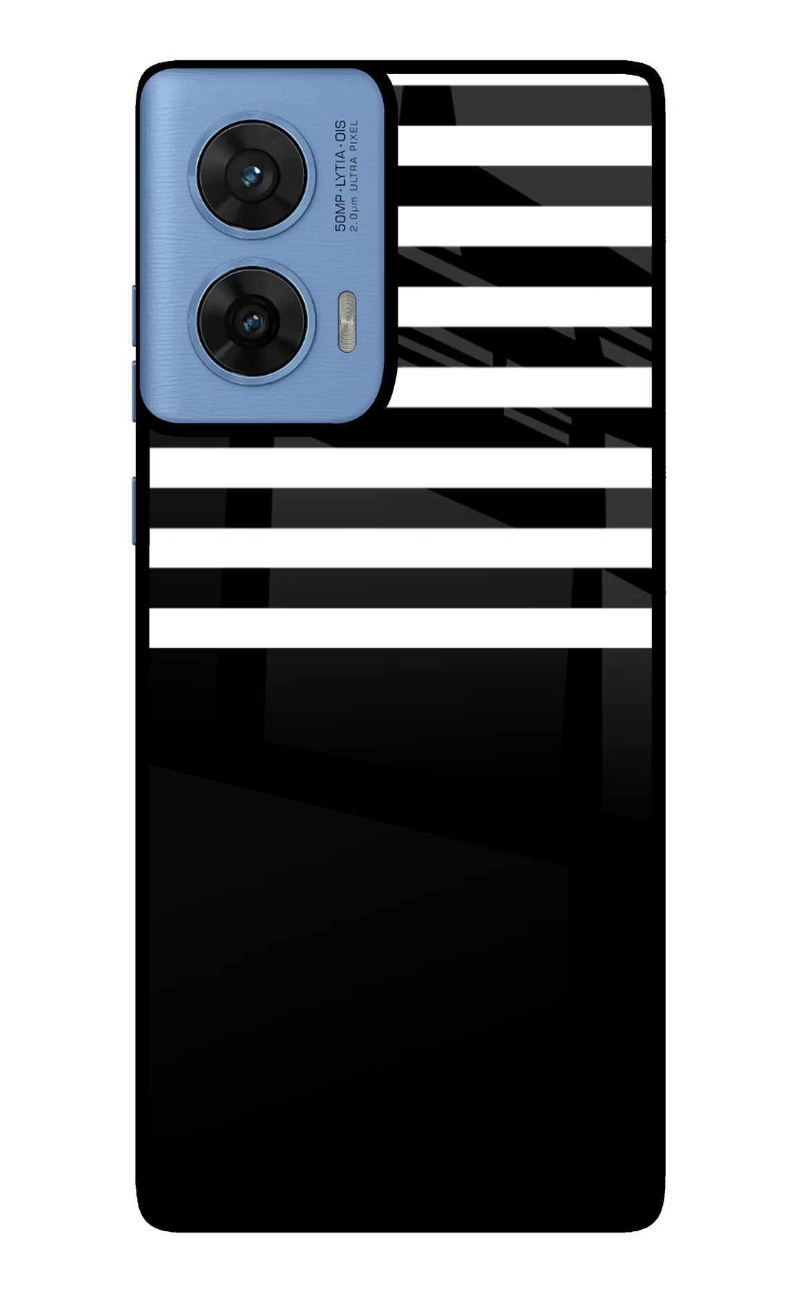 Black and White Print Moto G96 5G Glass Case