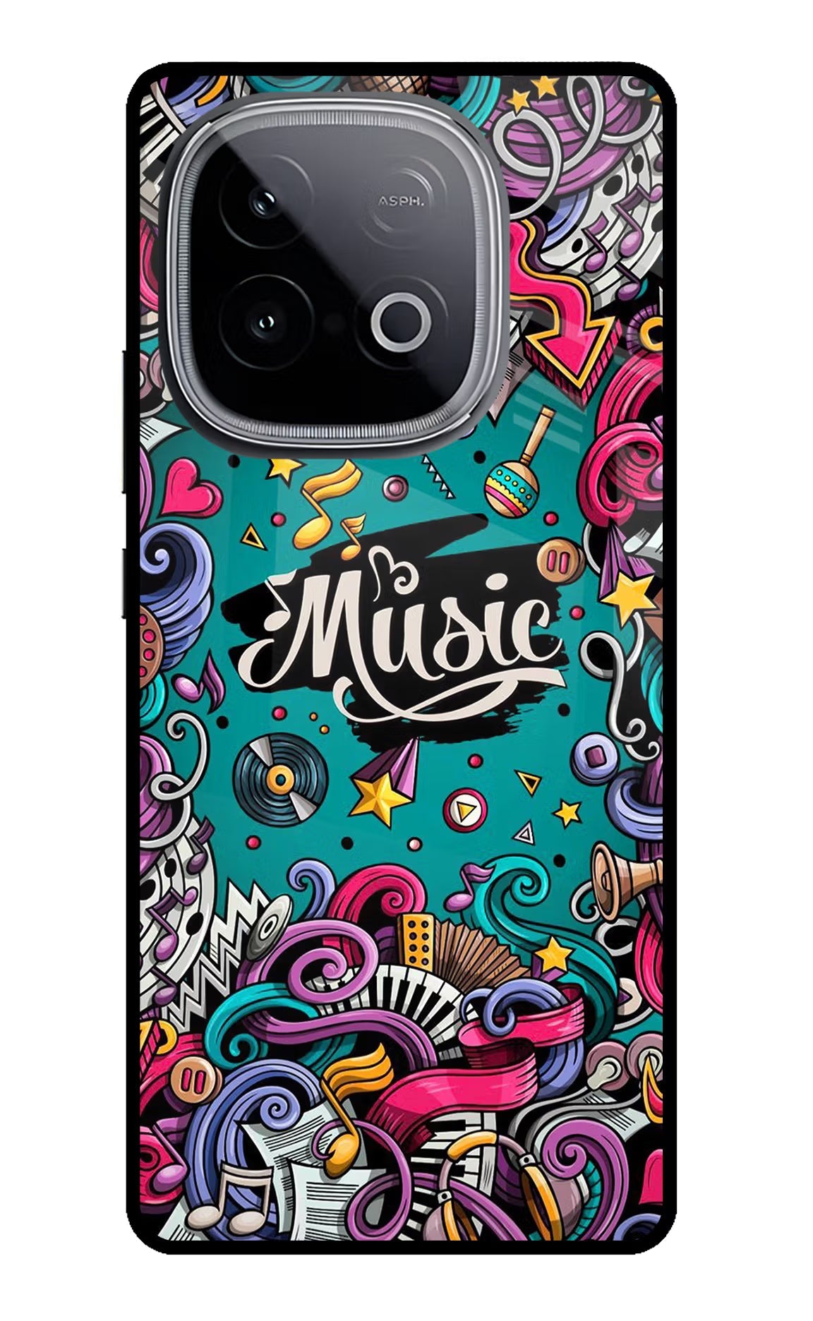 Music Graffiti iQOO Neo 10 Glass Case