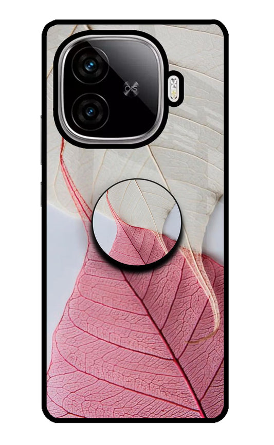 White Pink Leaf iQOO Neo 10R 5G Pop Case