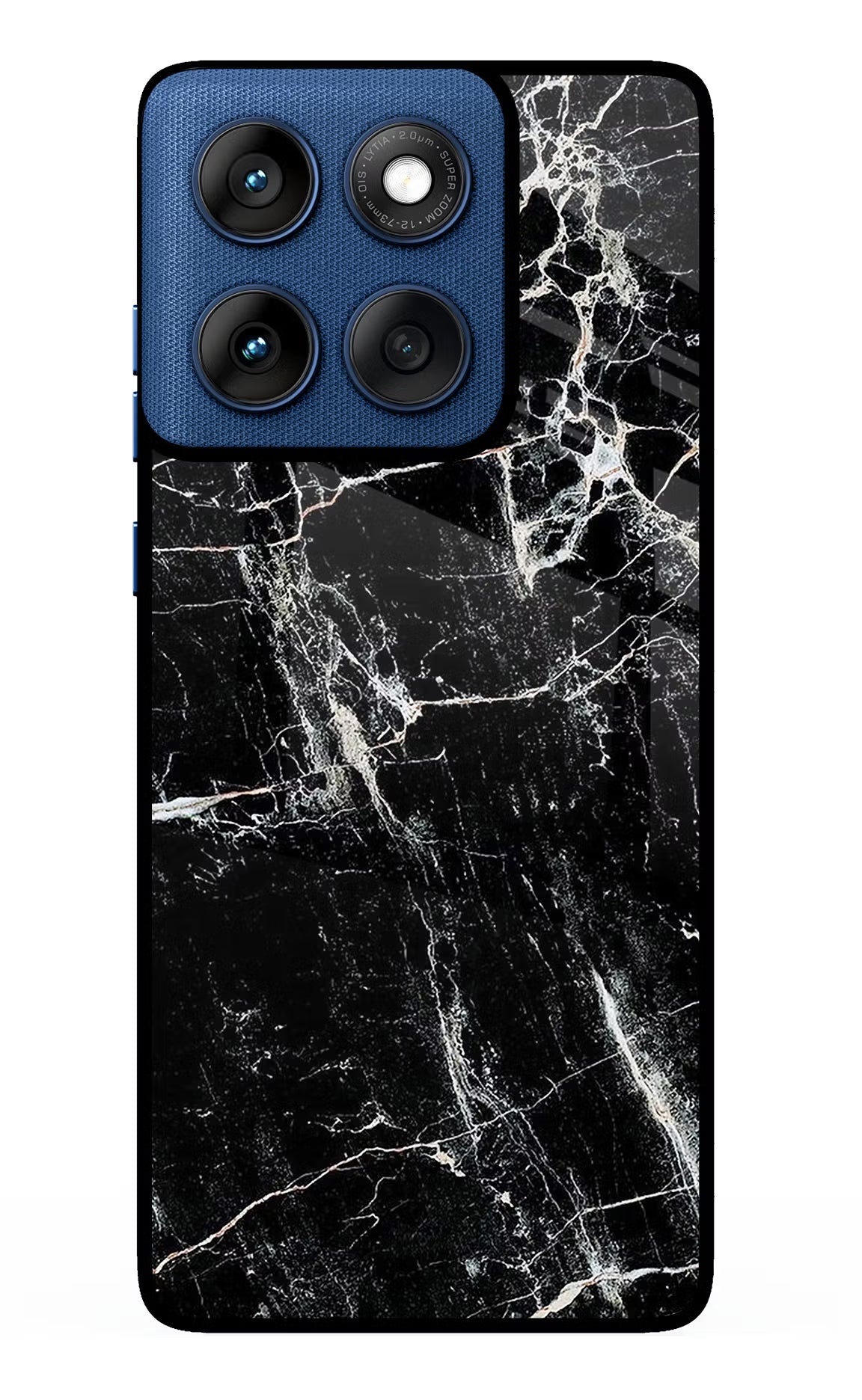 Black Marble Texture Moto Edge 60 Back Cover
