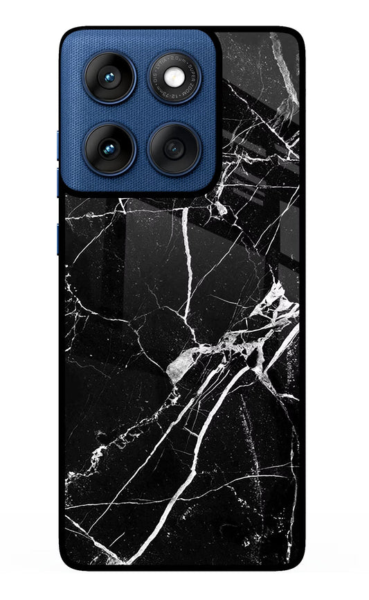Black Marble Pattern Moto Edge 60 Back Cover