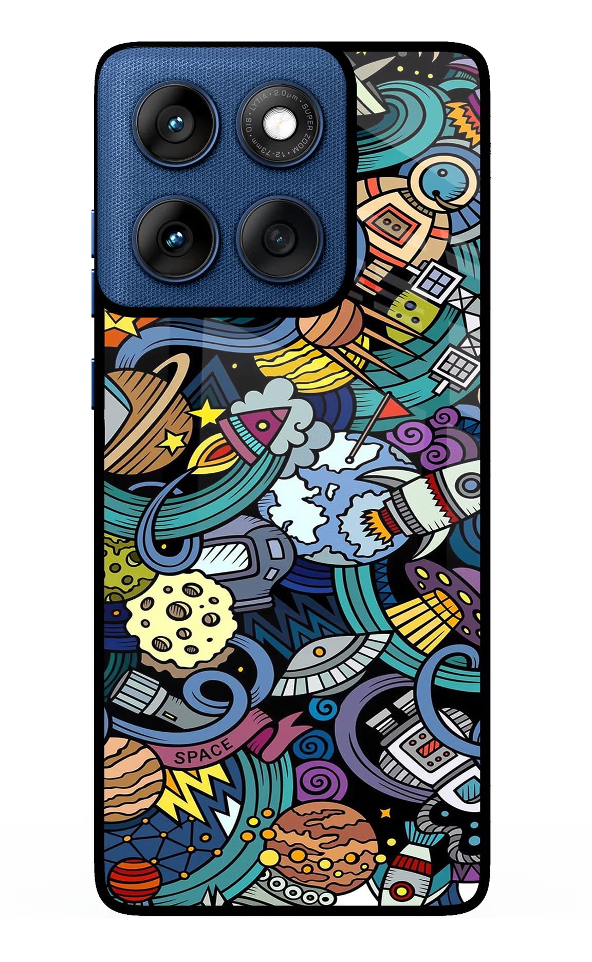 Space Abstract Moto Edge 60 Glass Case