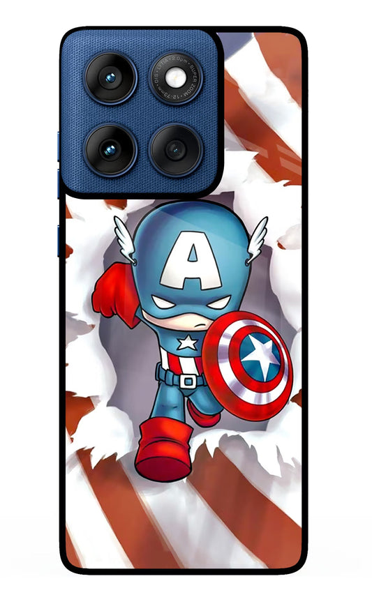 Captain America Moto Edge 60 Glass Case