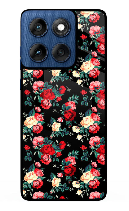 Rose Pattern Moto Edge 60 Back Cover