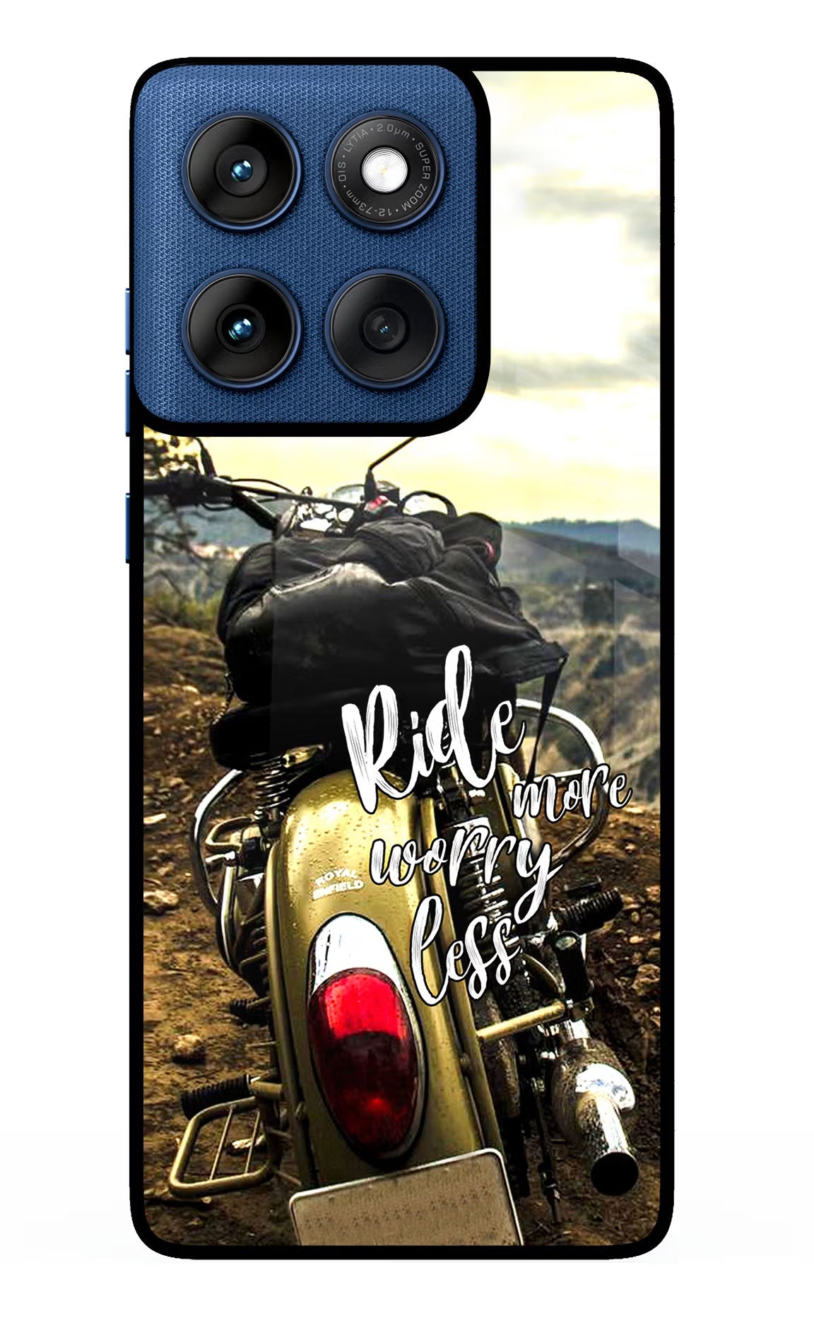 Ride More Worry Less Moto Edge 60 Back Cover