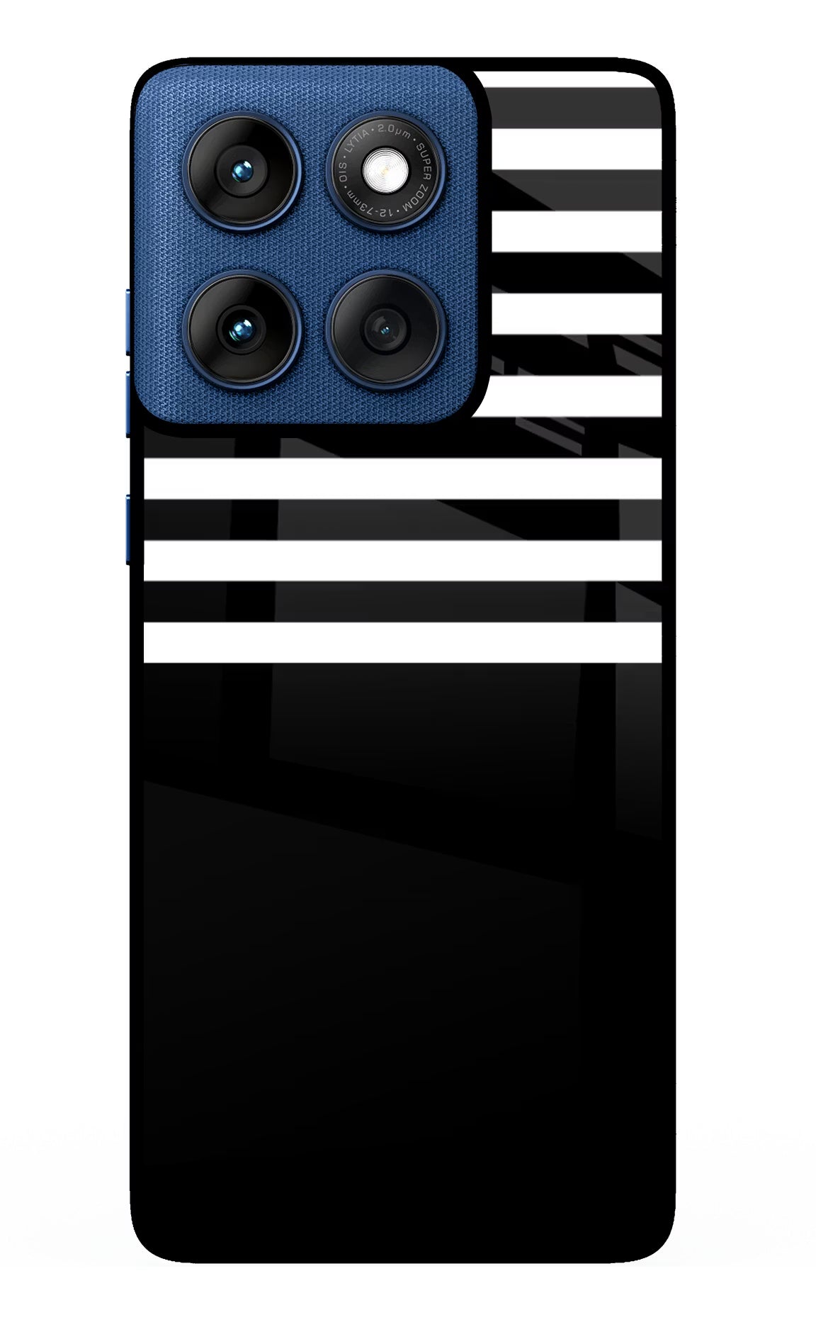 Black and White Print Moto Edge 60 Back Cover