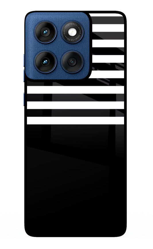 Black and White Print Moto Edge 60 Back Cover