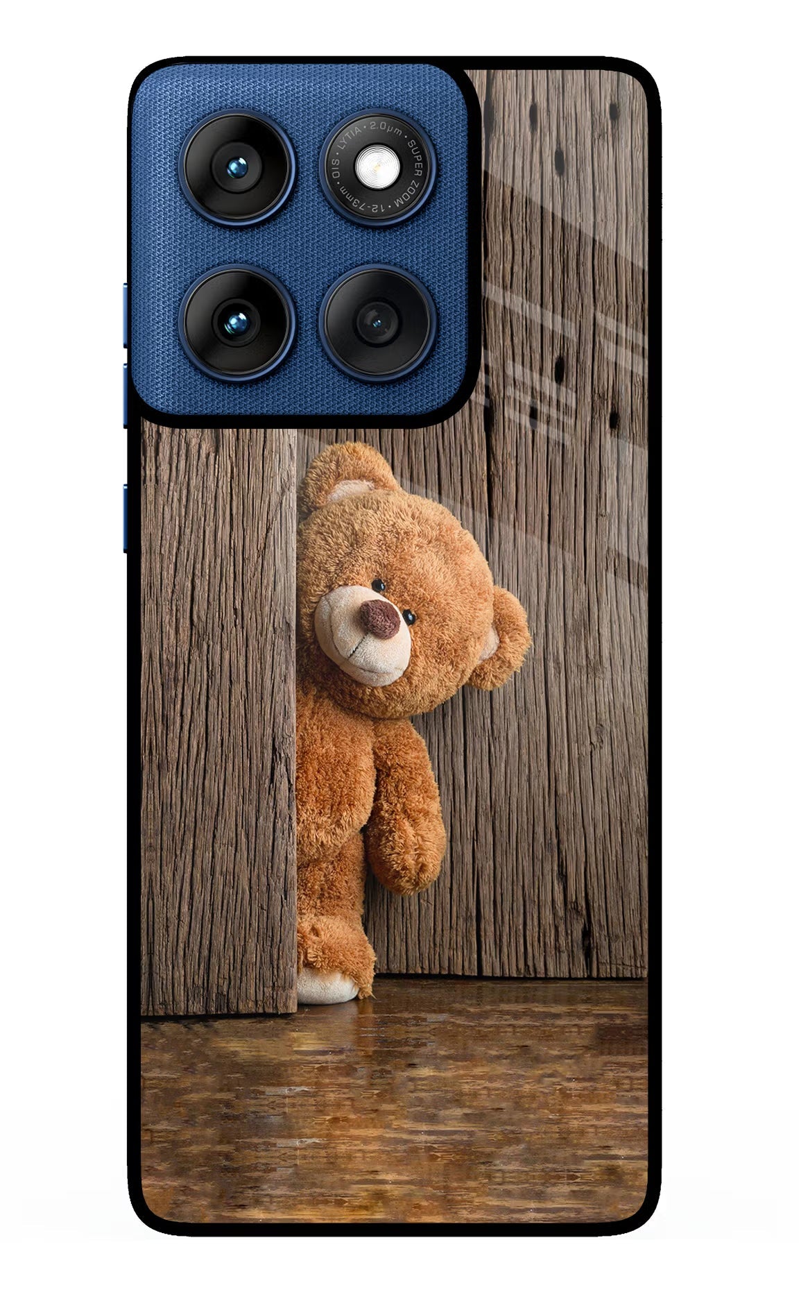 Teddy Wooden Moto Edge 60 Back Cover