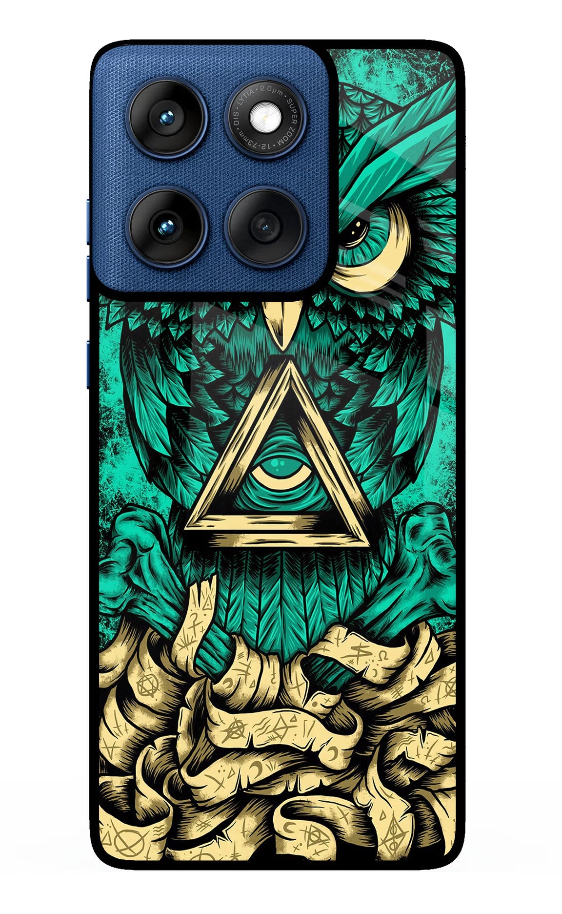 Green Owl Moto Edge 60 Glass Case
