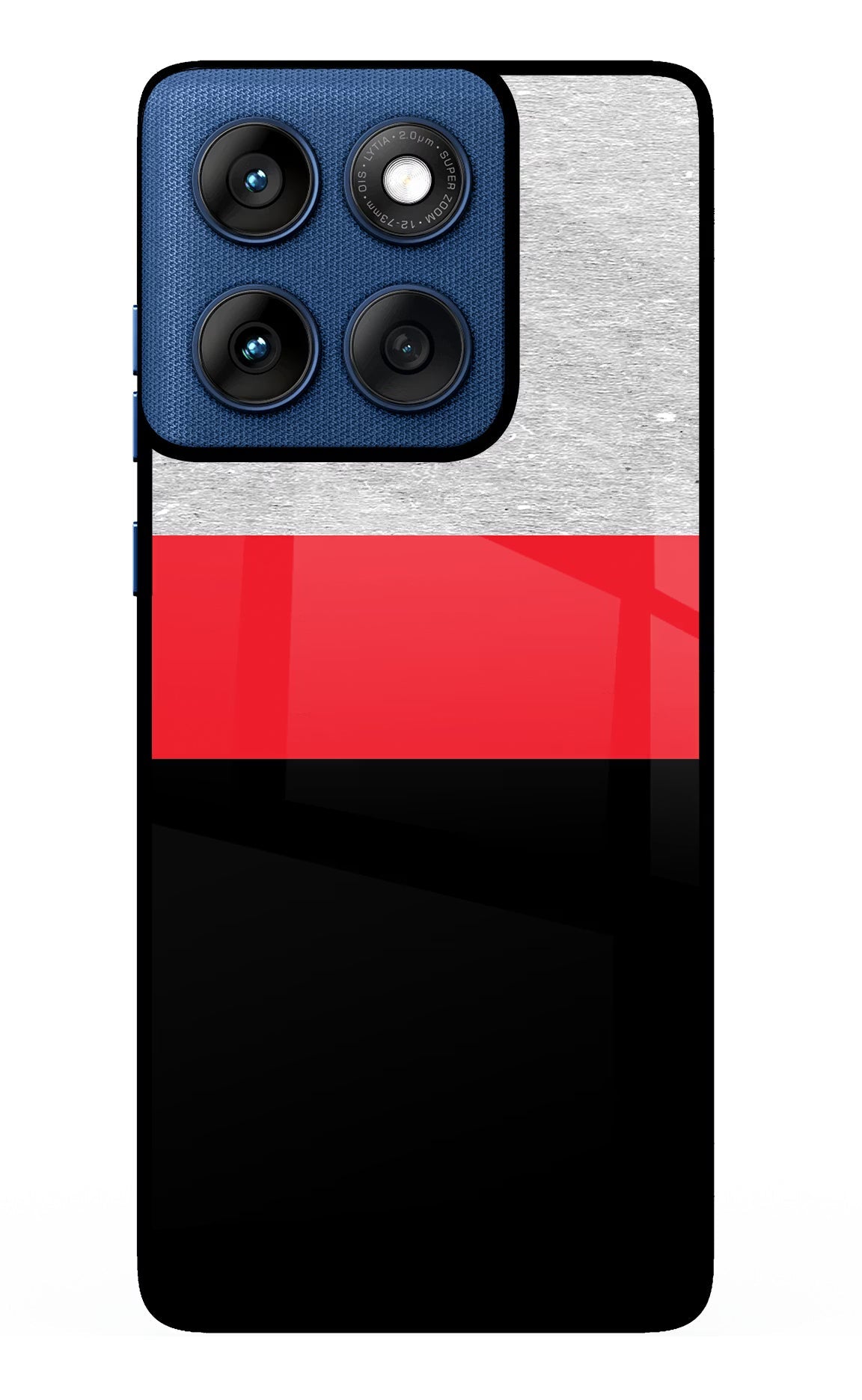 Tri Color Pattern Moto Edge 60 Back Cover