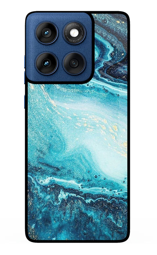 Blue Glitter Marble Moto Edge 60 Back Cover