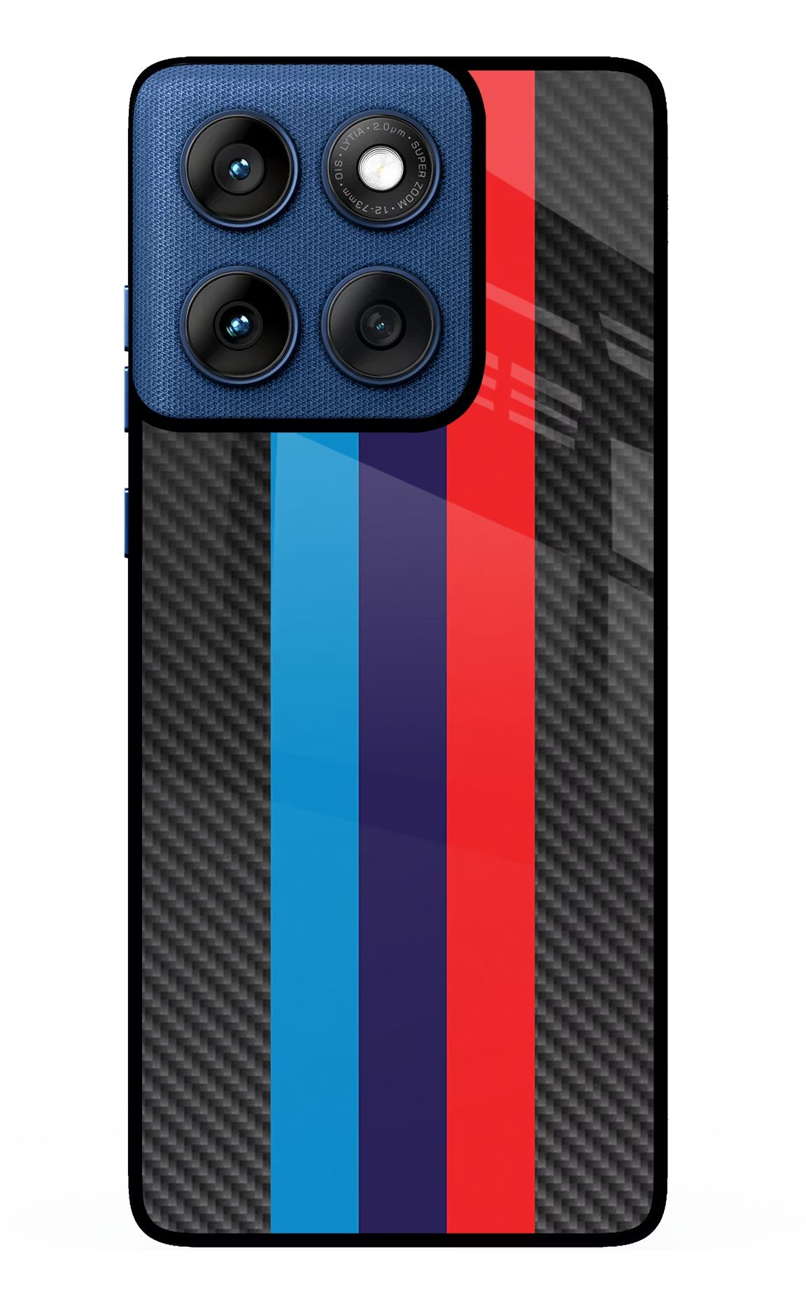 BMW Stripes Pattern Moto Edge 60 Glass Case