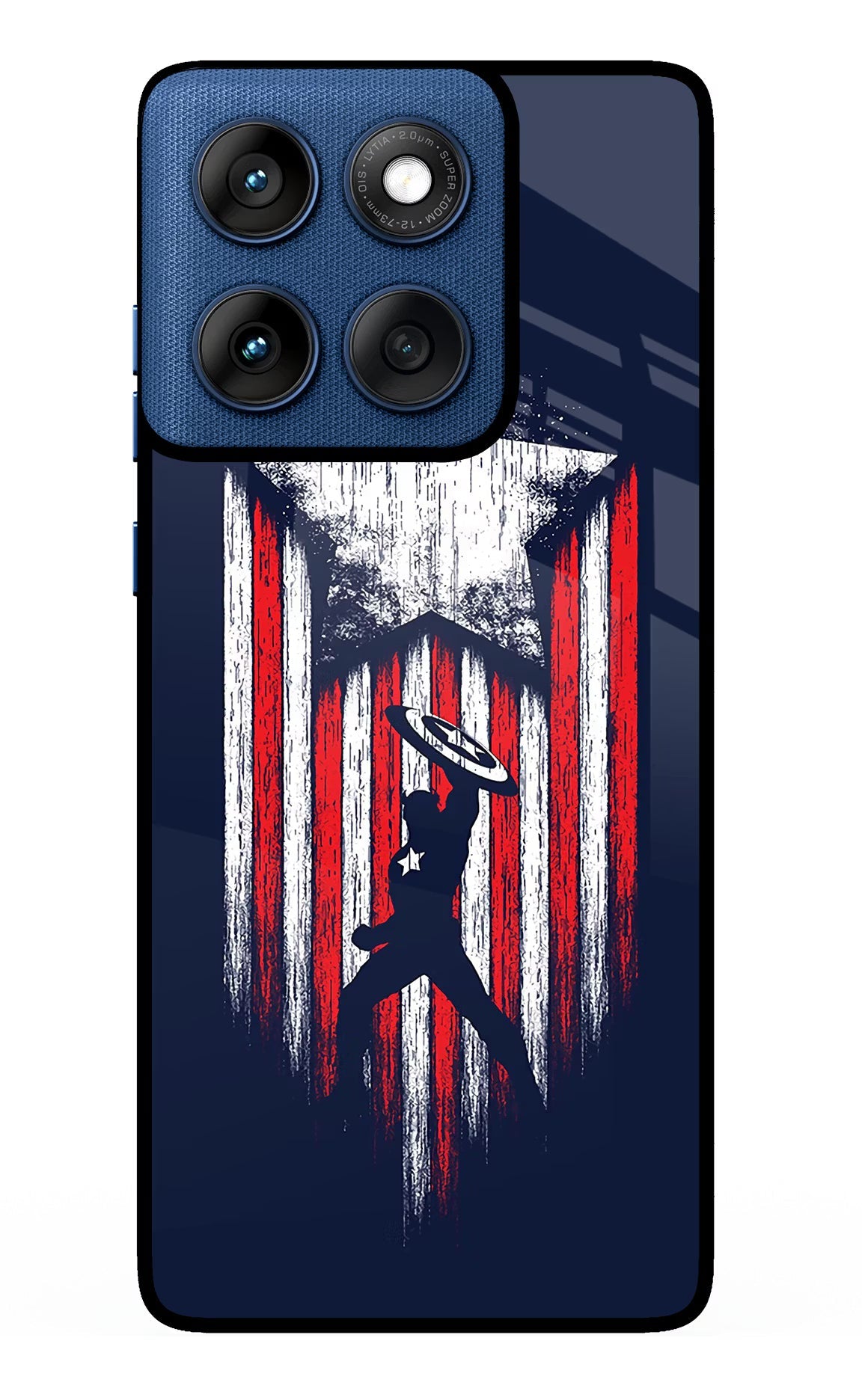 Captain America Marvel Art Moto Edge 60 Glass Case