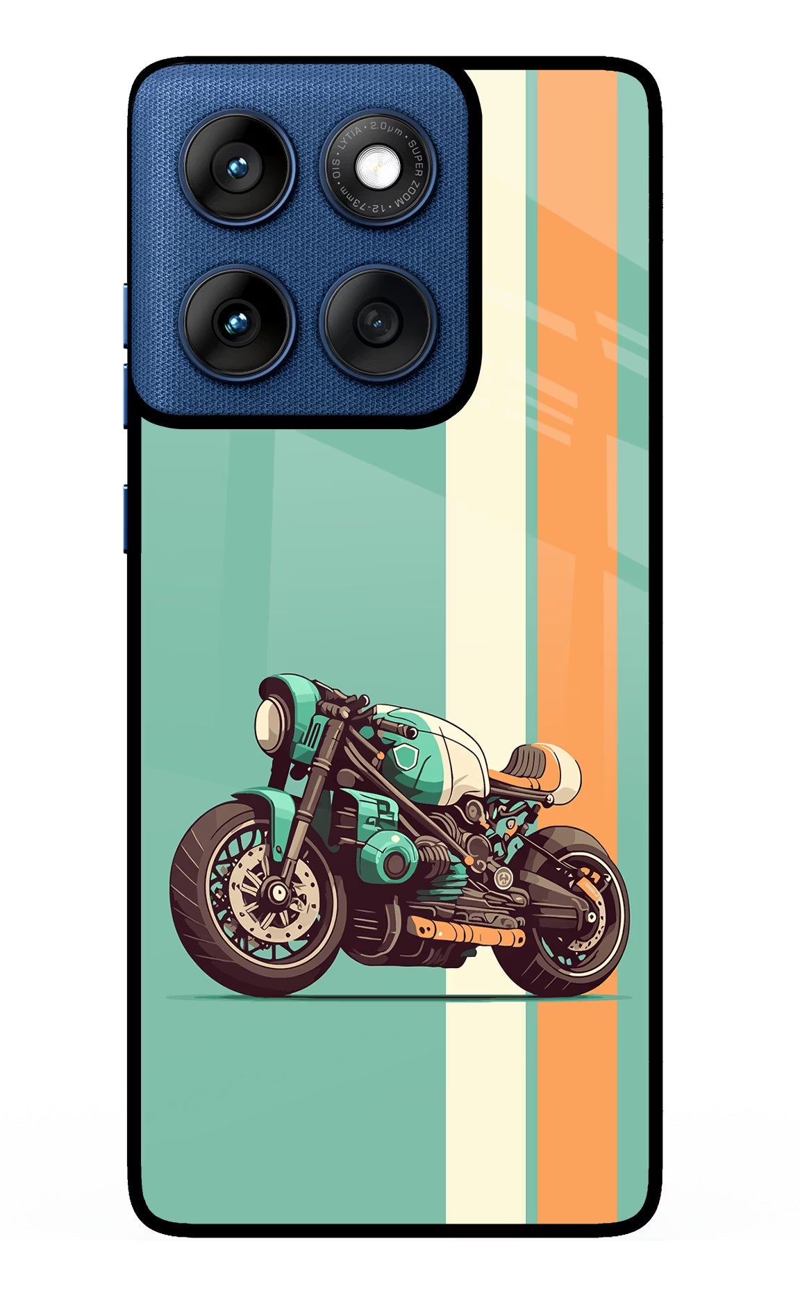 Striped Moto Drift Moto Edge 60 Back Cover