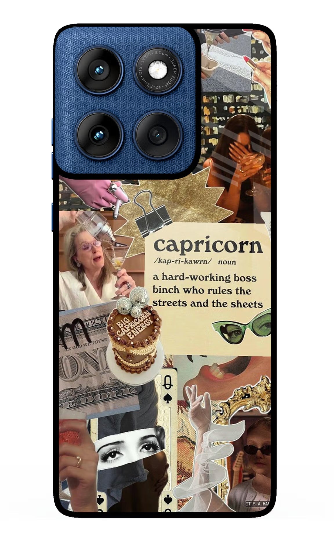 Capricorn Zodiac Moto Edge 60 Glass Case