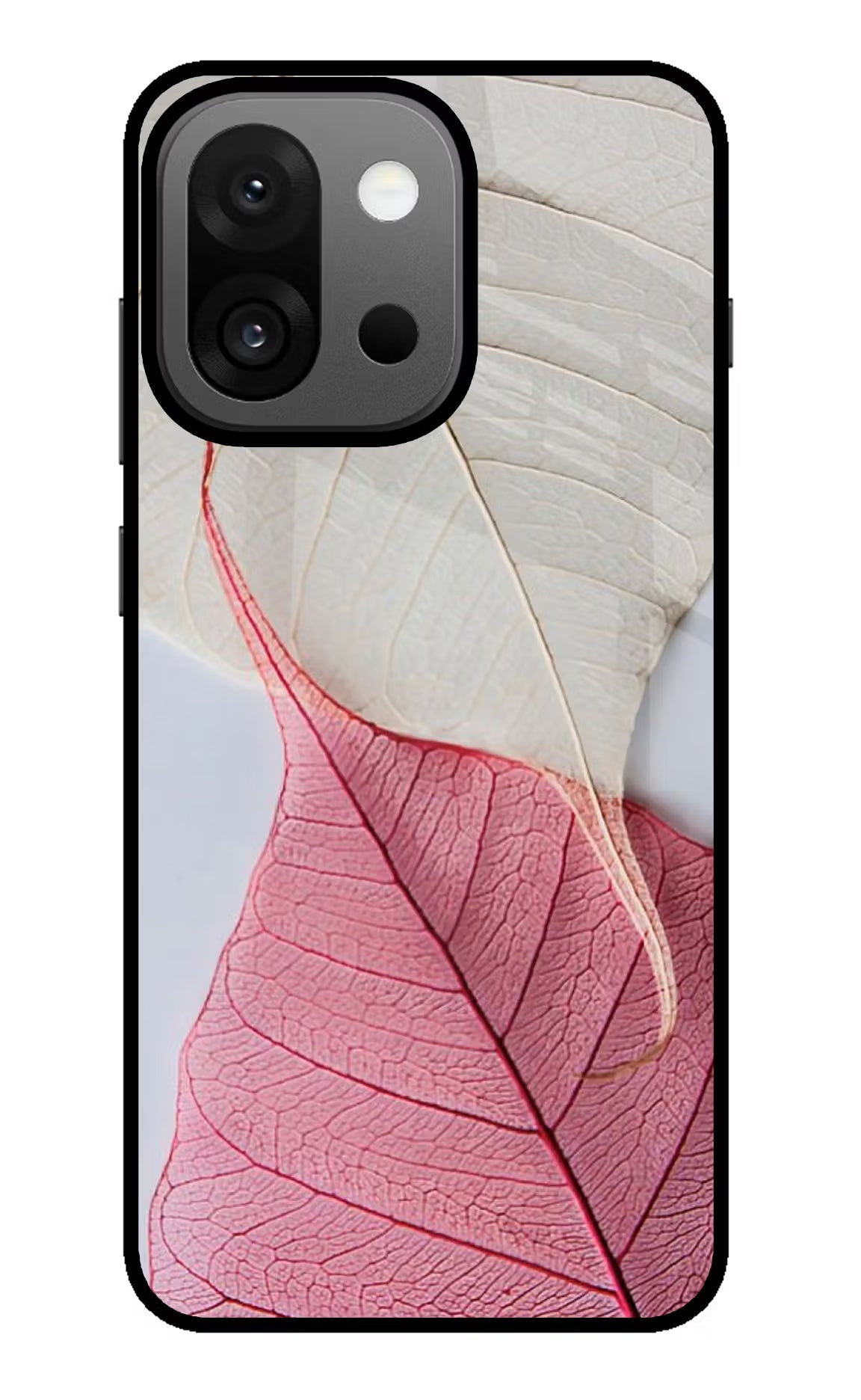 White Pink Leaf OnePlus 13s Back Cover