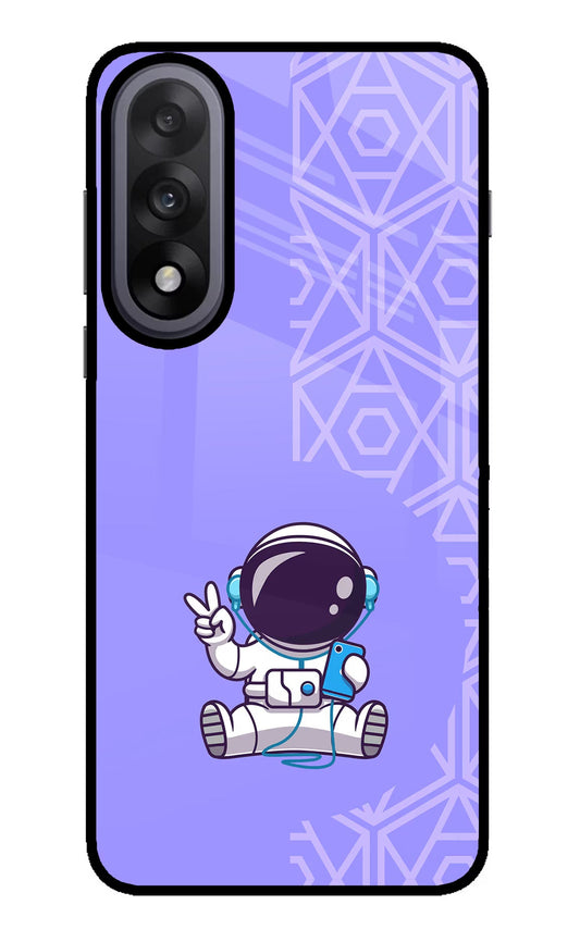 Cute Astronaut Chilling OnePlus Nord 5 Glass Case