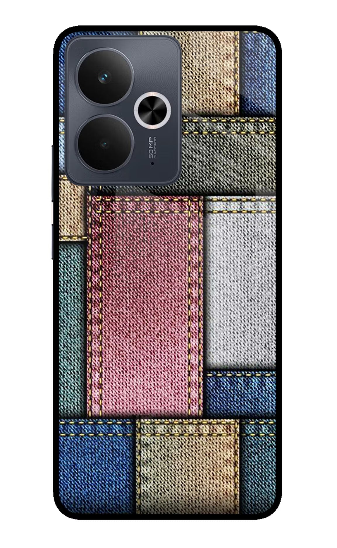 Multicolor Jeans Realme 14T 5G Glass Case