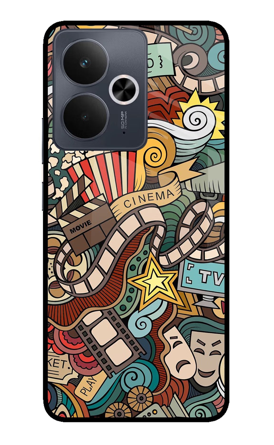 Cinema Abstract Realme 14T 5G Glass Case