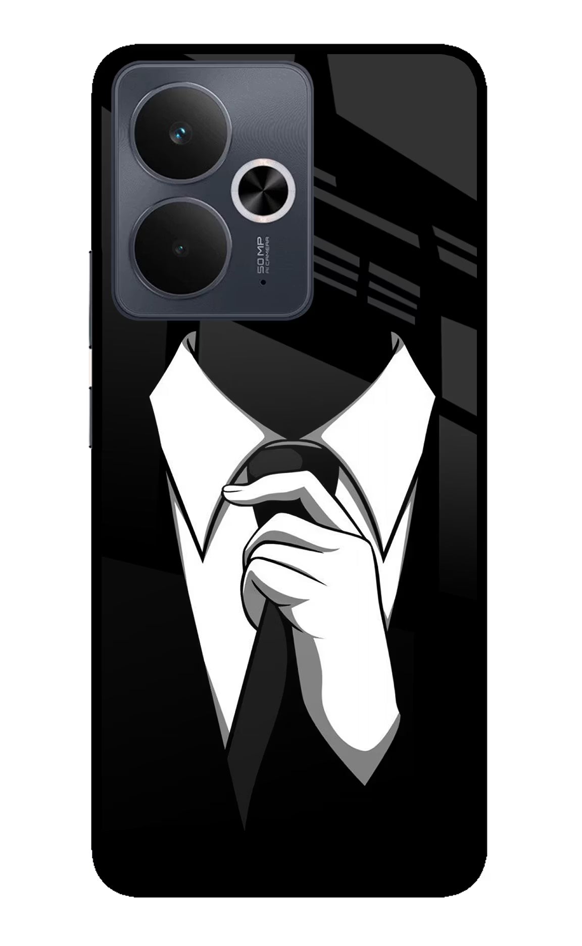 Black Tie Realme 14T 5G Glass Case