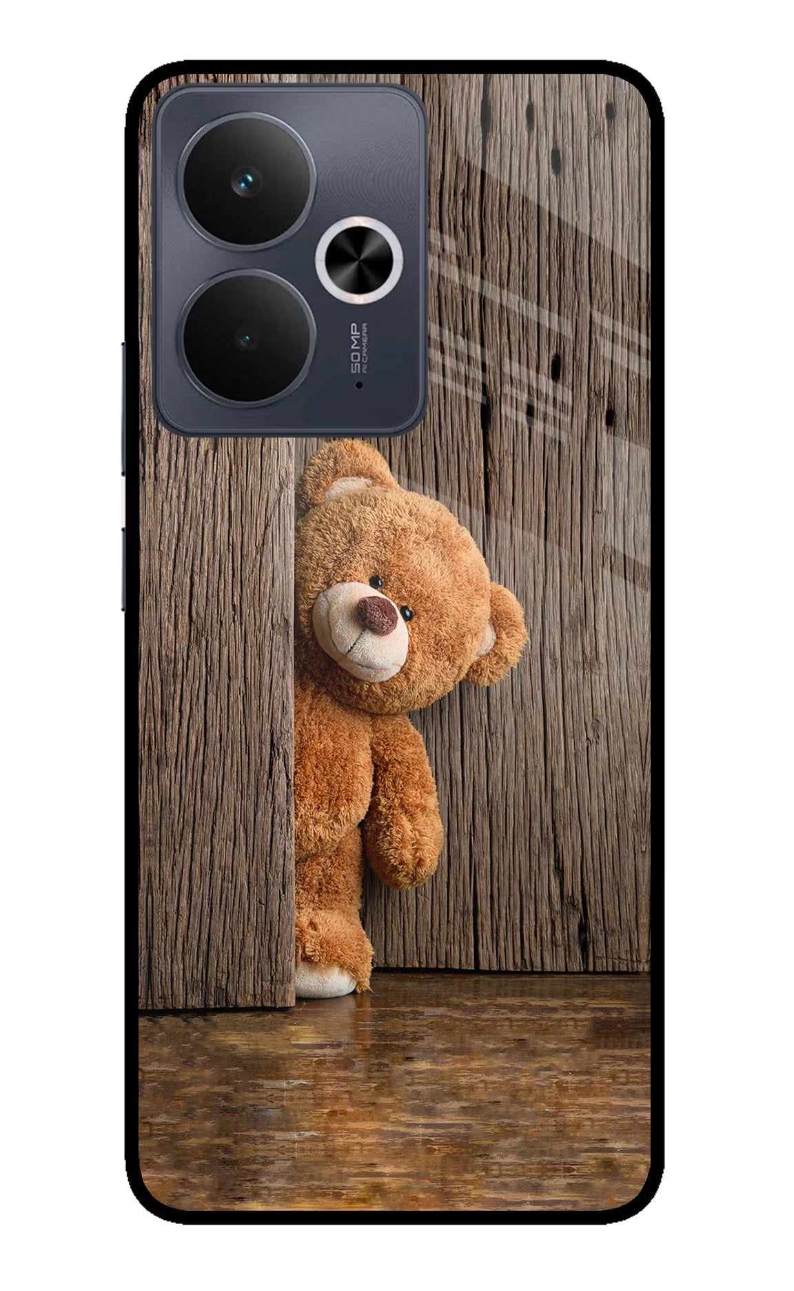 Teddy Wooden Realme 14T 5G Glass Case