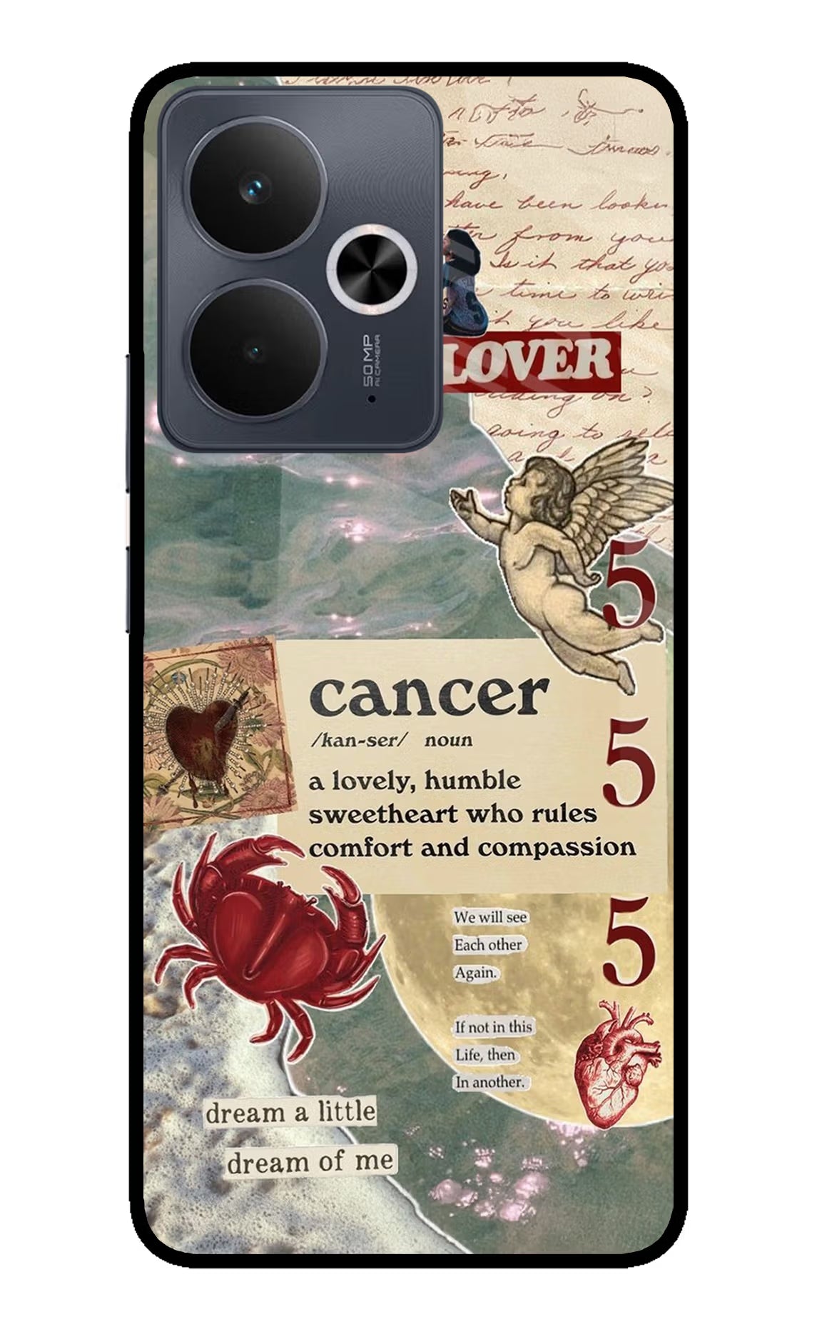 Cancer Zodiac Realme 14T 5G Glass Case