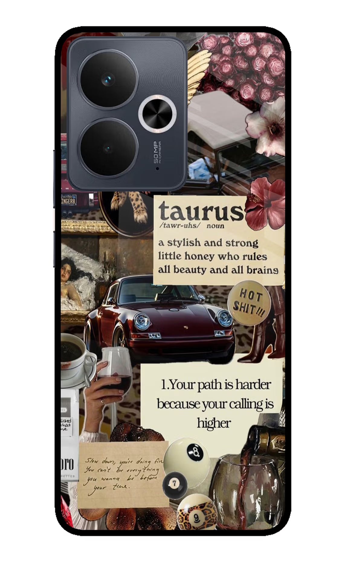 Taurus Zodiac Realme 14T 5G Glass Case