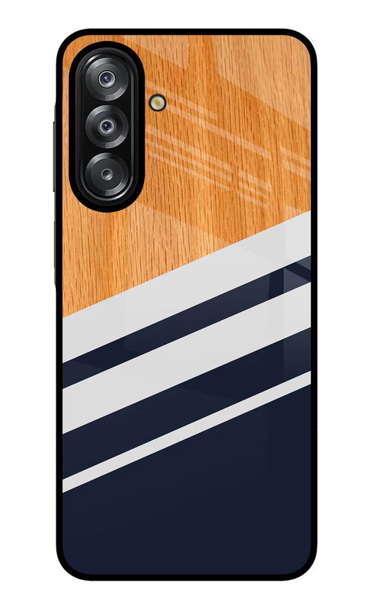 Blue and white wooden Samsung A26 Glass Case