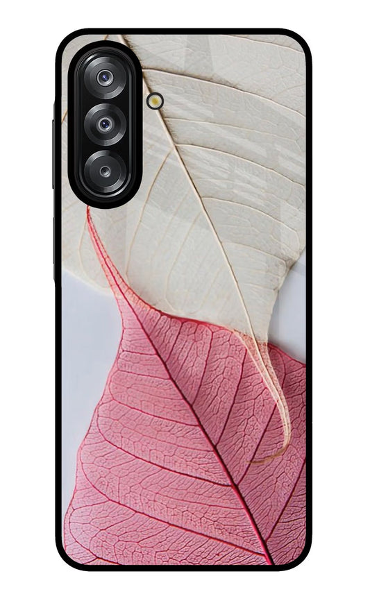 White Pink Leaf Samsung A26 Back Cover
