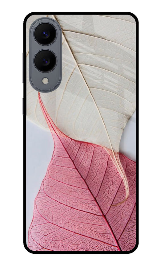 White Pink Leaf Samsung S25 Edge Back Cover