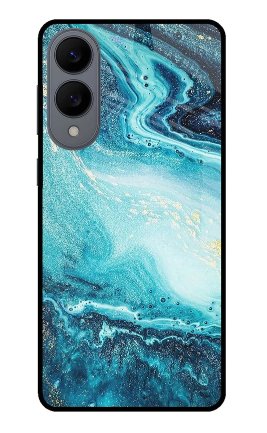 Blue Glitter Marble Samsung S25 Edge Back Cover