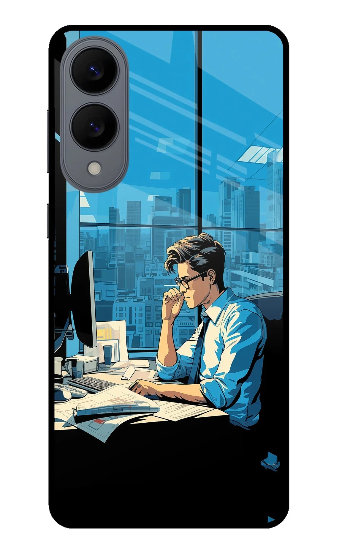 Focused Hustler (AI Generated) Samsung S25 Edge Glass Case