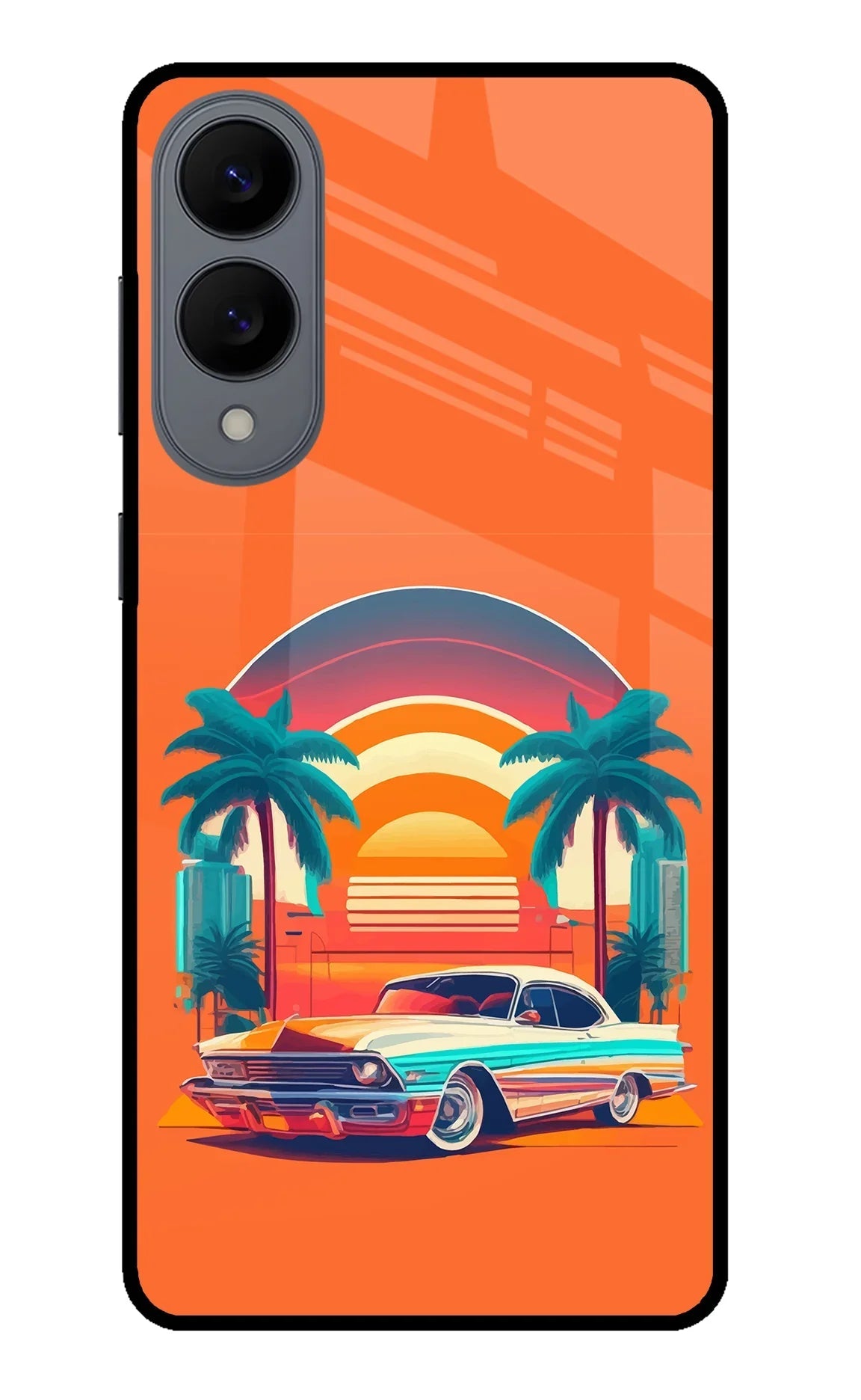 Palm Drive 80s Samsung S25 Edge Back Cover