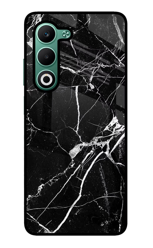 Black Marble Pattern Oppo A5 5G Glass Case