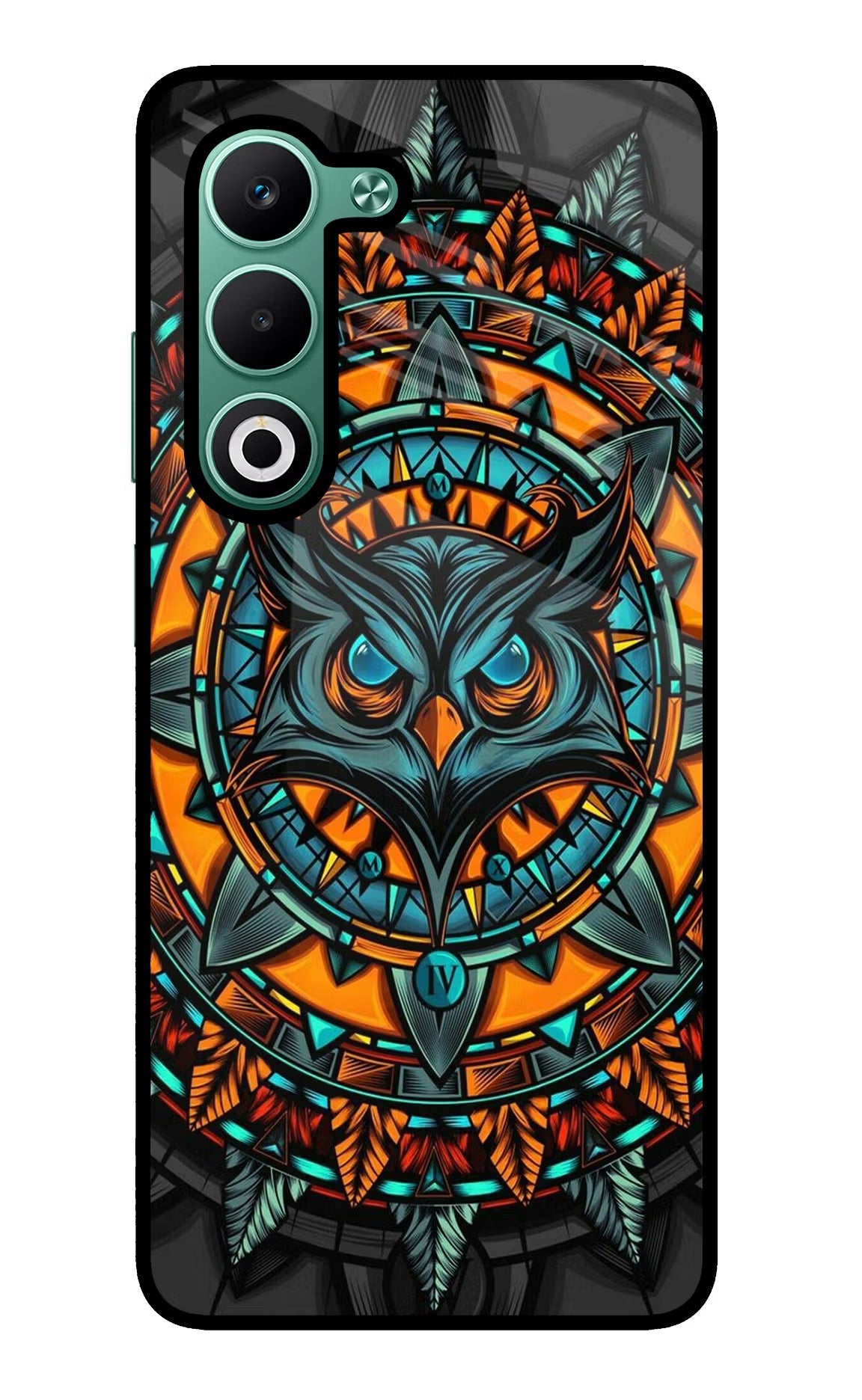 Angry Owl Art Oppo A5 5G Glass Case