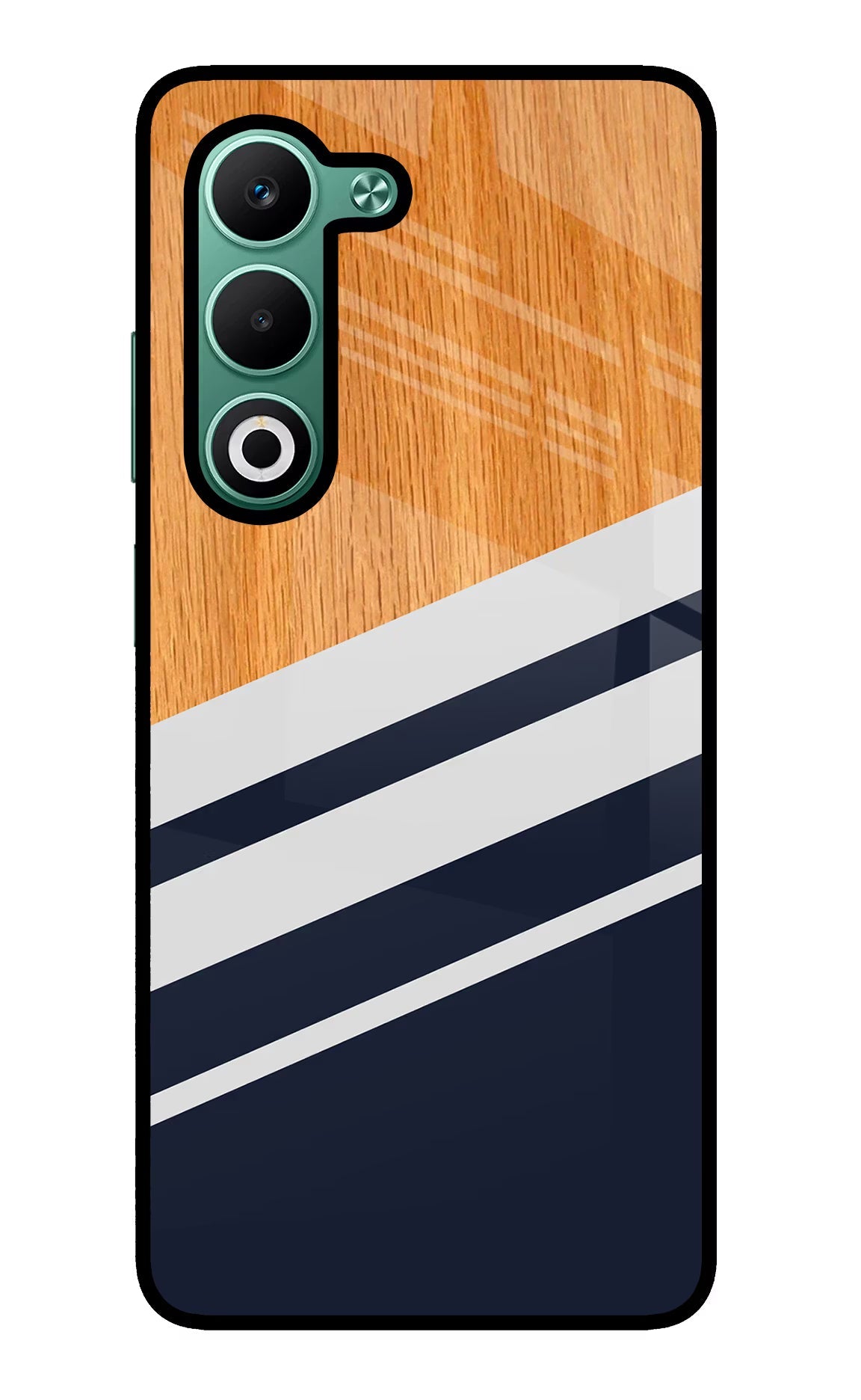 Blue and white wooden Oppo A5 5G Back Cover