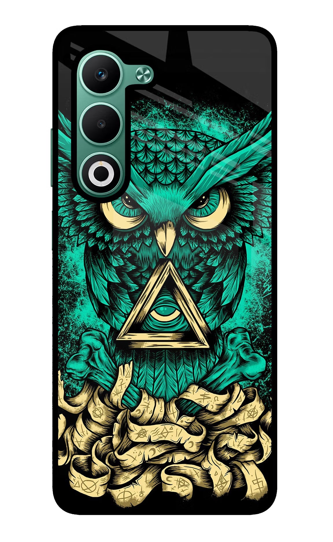Green Owl Oppo A5 5G Glass Case