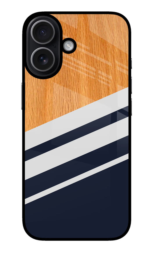 Blue and white wooden iPhone 17 Back Cover