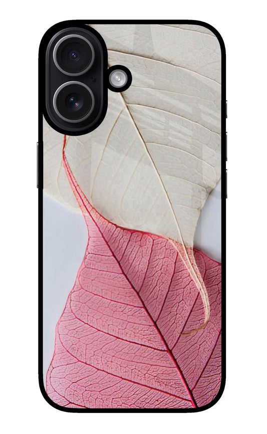 White Pink Leaf iPhone 17 Back Cover