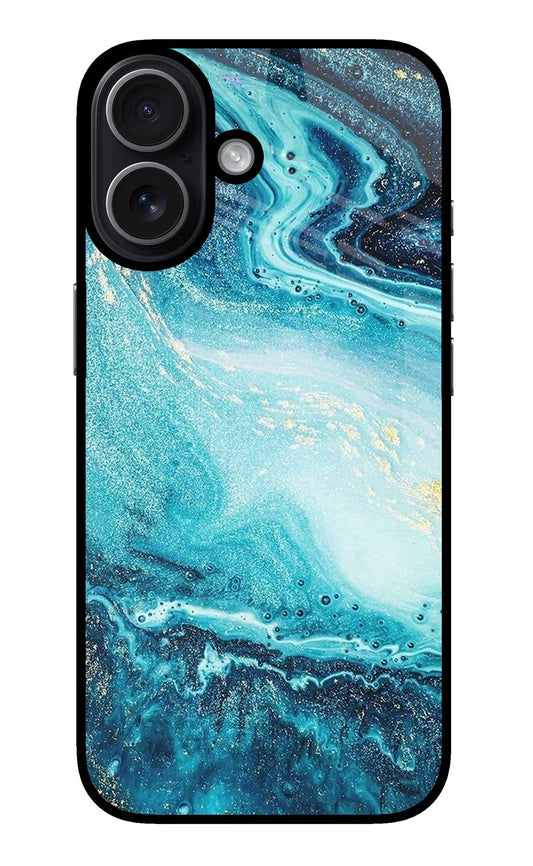 Blue Glitter Marble iPhone 17 Back Cover