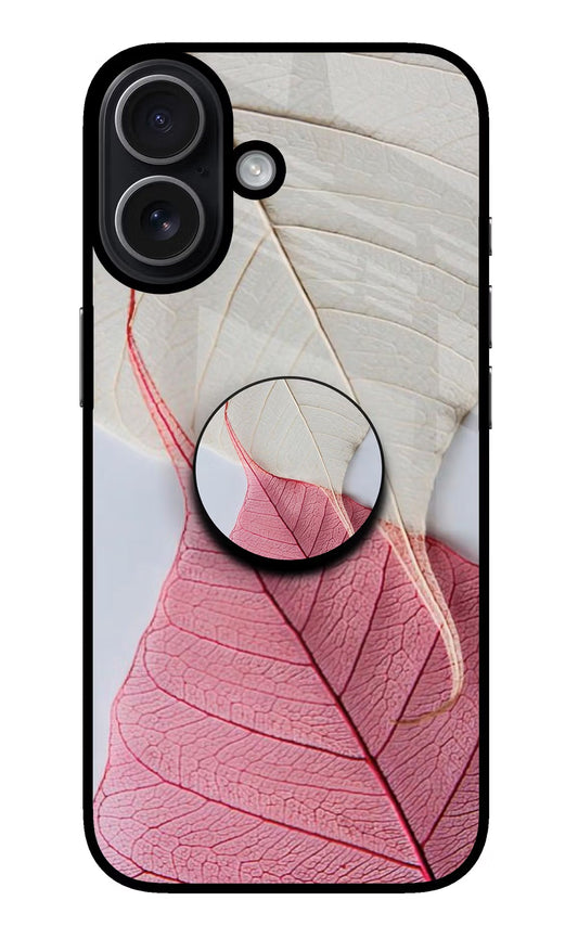 White Pink Leaf iPhone 17 Pop Case