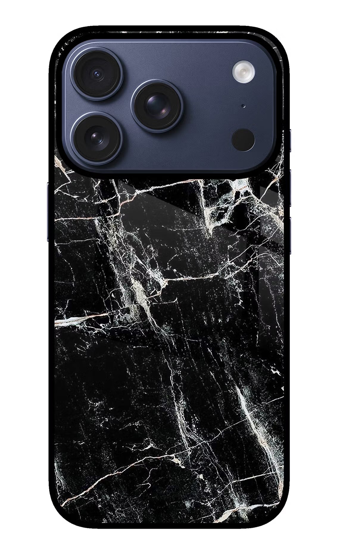 Black Marble Texture iPhone 17 Pro Back Cover