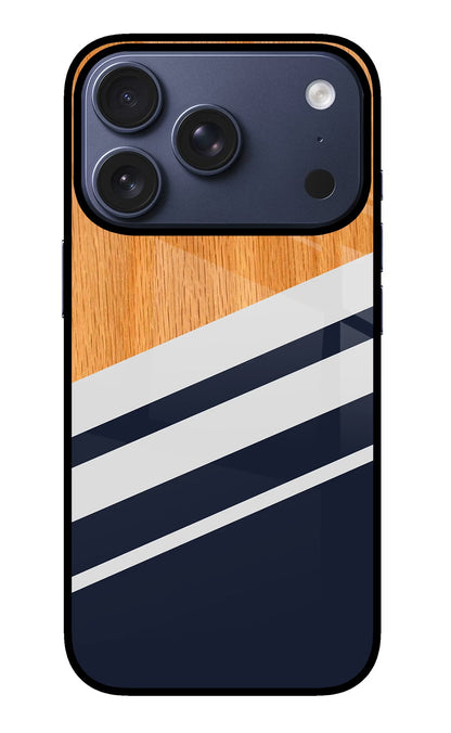 Blue and white wooden iPhone 17 Pro Back Cover