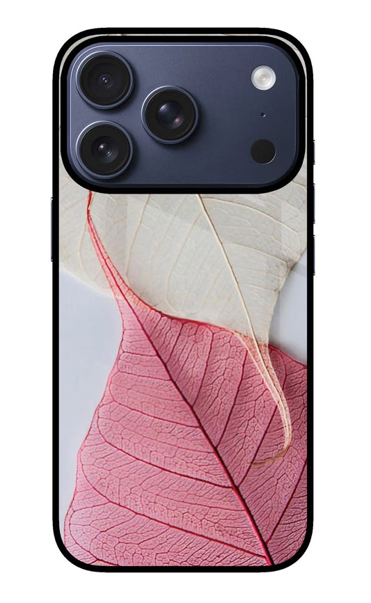 White Pink Leaf iPhone 17 Pro Back Cover