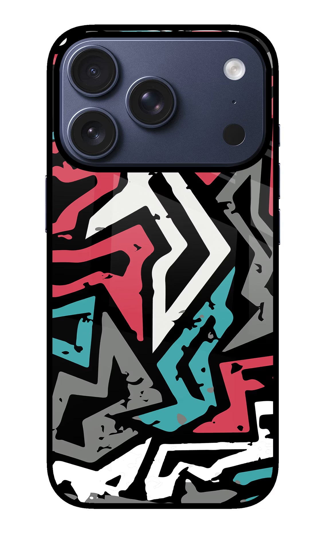 Geometric Graffiti iPhone 17 Pro Glass Case