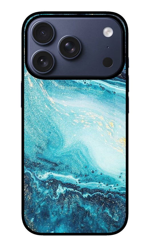 Blue Glitter Marble iPhone 17 Pro Back Cover