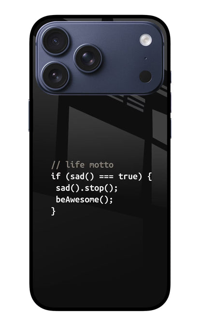 Life Motto Code iPhone 17 Pro Max Back Cover